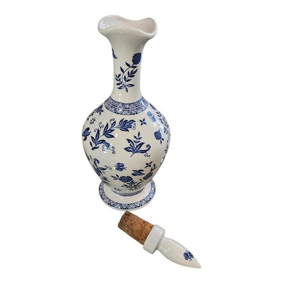 Coalport England One of A Limited Edition Vintage Blue White Decanter Vase - Picture 3 of 11